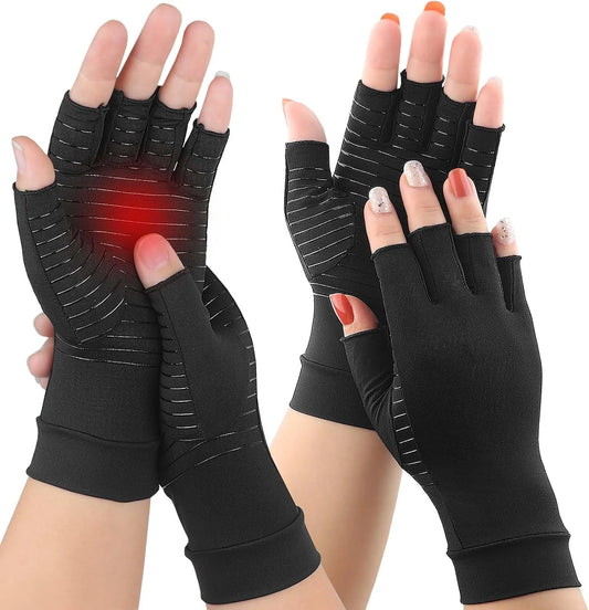 1Pair Unisex Fingerless Arthritis Gloves Wrist Brace Hand Support for Carpal Tunnel Pain Relief And Swelling Men And Women