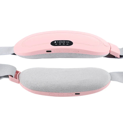 Portable Heated Massage Belt Menstrual Pain Relief Hot Compress Pad Abdominal Thermal Vibration Massager Period Warm Palace Belt