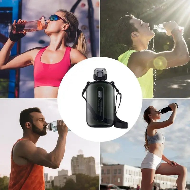 Travel Portable Bottle, 750ml Flat Water Bottle For Camping, Outdoor Hiking Straight Drinking Kettle, Saving Storage Bag Space