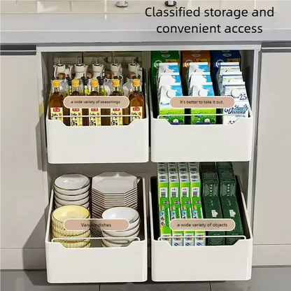 Pull Out Cabinet Organizer with Slide Rails Storage Rack