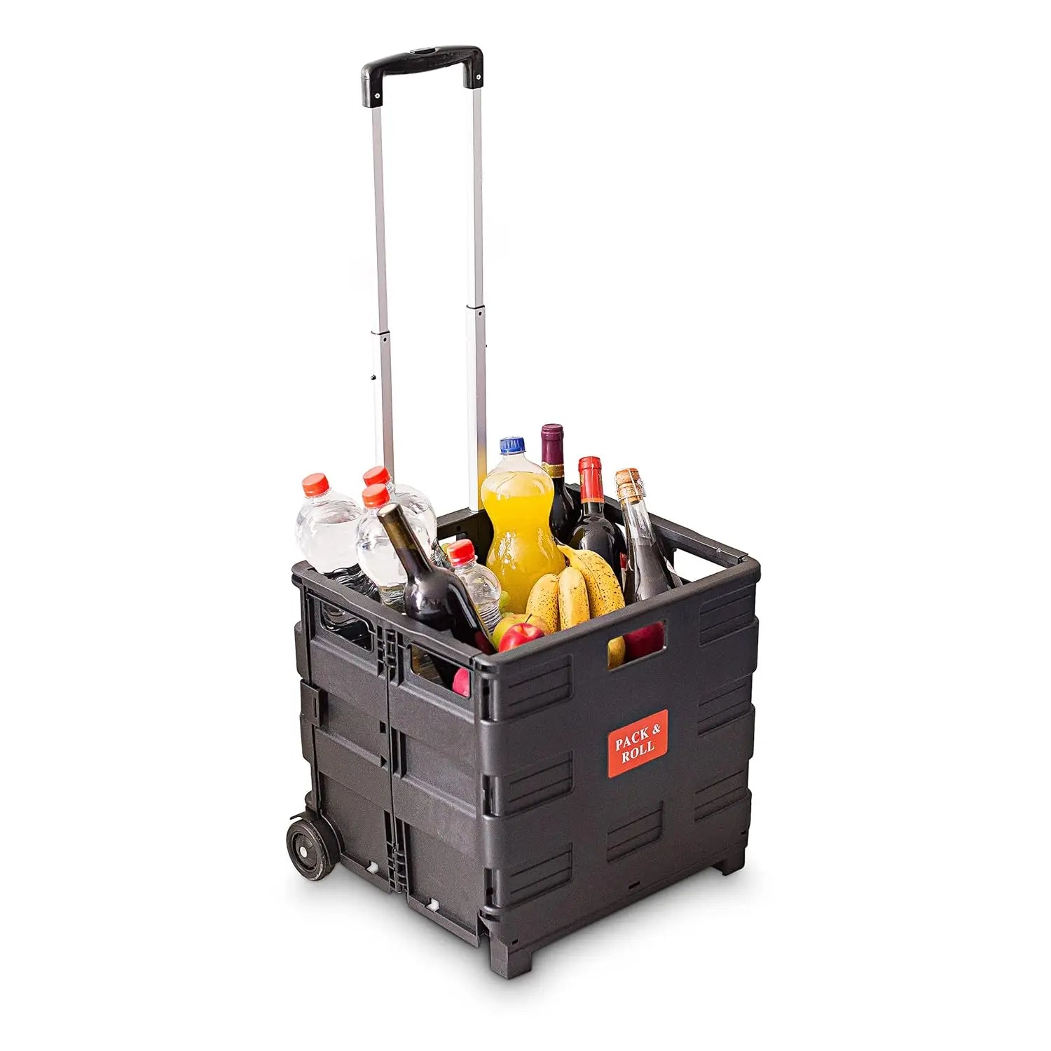 Black Foldable Shopping Trolley 35 kg Capacity