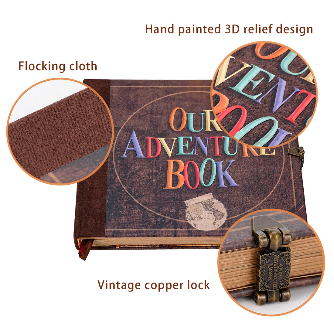 146 Page Our Adventure Book DIY Handmade Photo Album Scrapbook Retro Kraft Album Anniversary Wedding Memory Mother&