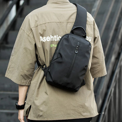 MOYYI Simple Fashion Waterproof Nylon Man Sling Bag Best Lightweight Crossbody Chest Bag Women Sport Travel One Shoulder Bag