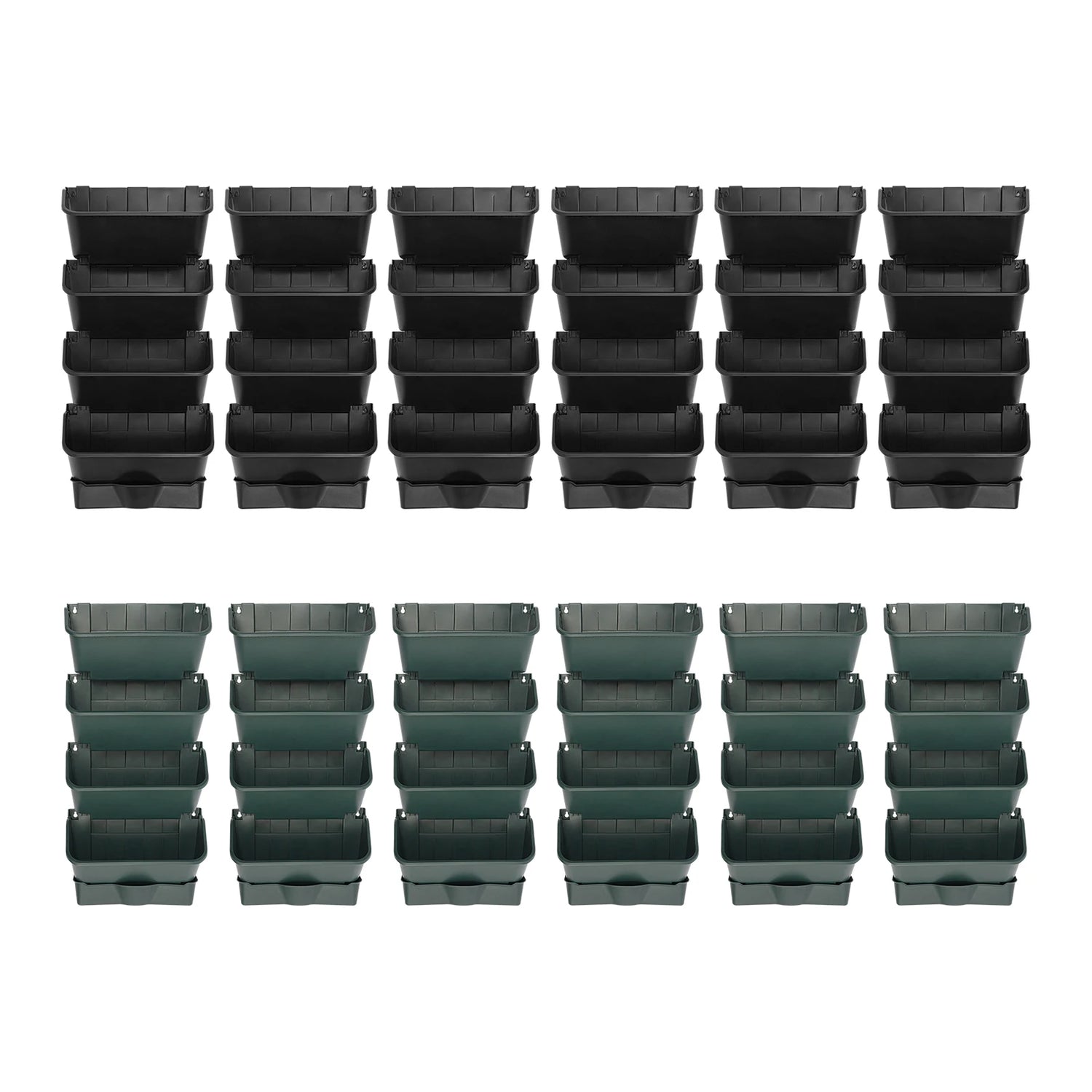 Black/Green Stackable Planter Indoor Outdoor W/ 6 Drainage Pot 18 Plastic Pot 6.56ft Drainage Pipe Hanging Vertical Wall Planter
