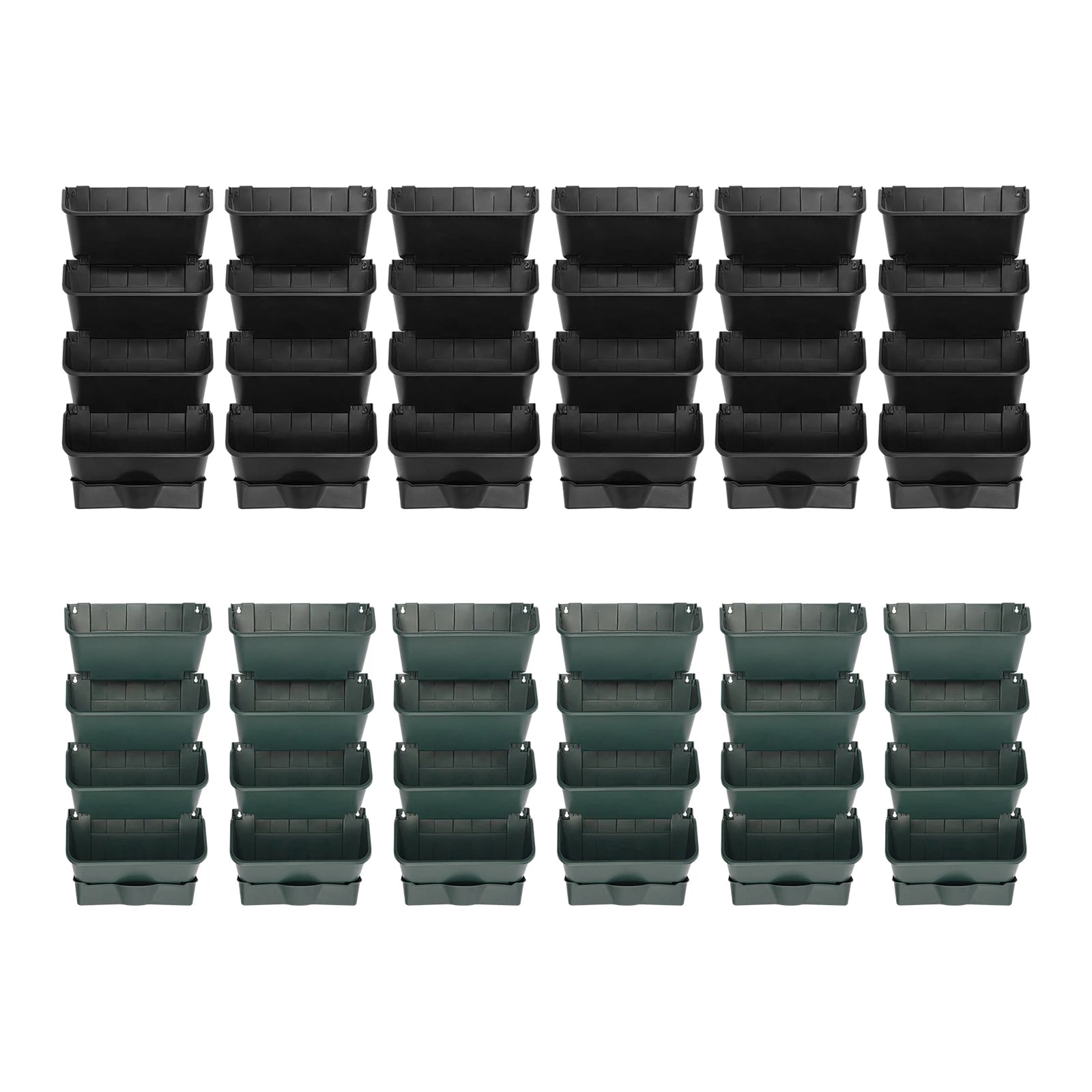 Black/Green Stackable Planter Indoor Outdoor W/ 6 Drainage Pot 18 Plastic Pot 6.56ft Drainage Pipe Hanging Vertical Wall Planter
