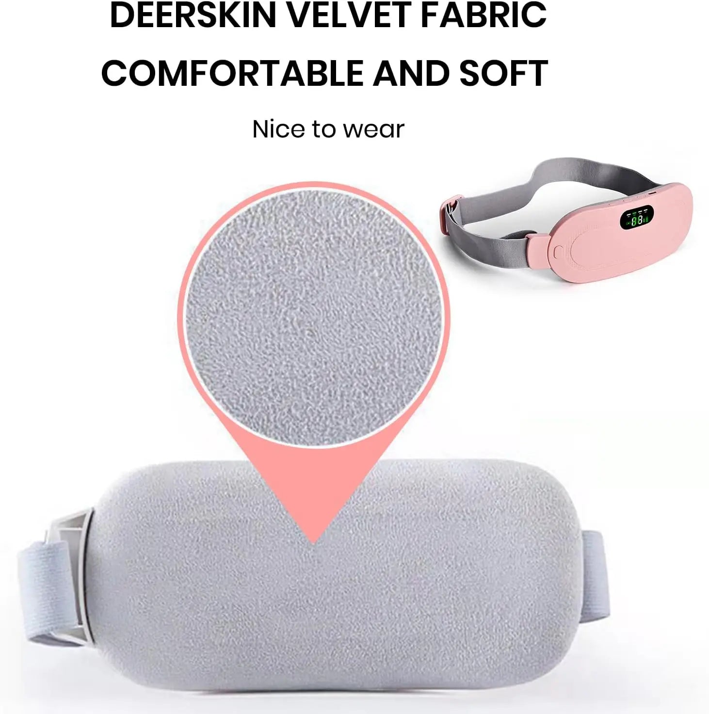 Portable cordless heating pad, fast heating pad, electric waist belt device, 3-speed vibration and heating levels, back and abdo