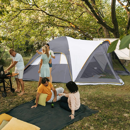 Camping Tent with Screen Room, Portable 6 Person Camping Tent, Family Dome Tent for Camping Outdoor - 14&