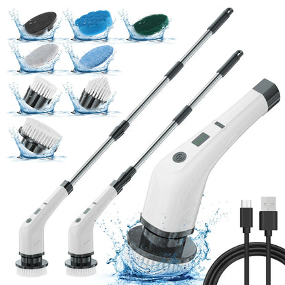 9-in-1 Electric Cleaning Brush Electric Spin Cleaning Scrubber Electric Cleaning Tools Parlour Kitchen Bathroom Cleaning Gadgets