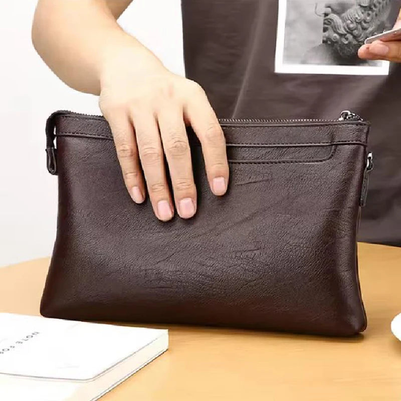 Business Clutch Bag High Quality PU Envelope Bags Fashion Brand Design Handbags Casual Travel Men&