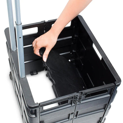 Black Foldable Shopping Trolley 35 kg Capacity