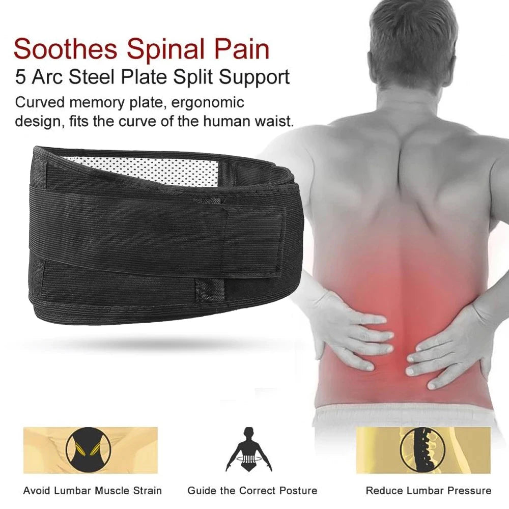 Adjustable Back Waist Support Belt Waist Self Heating Magnetic Therapy Lumbar Brace Massage Band Pain Relief Health Care