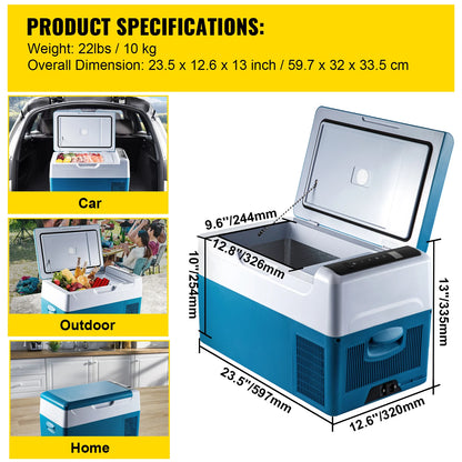 SucceBuy 20L 22L 35L 45L 55L Car Refrigerator Mini Fridge Freezer Portable Compressor Cooler DC 110-240V Ice Box for Camping