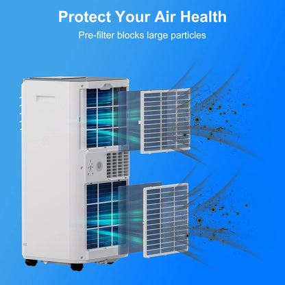 10,000 BTU Portable Air Conditioner, AC Unit,Heater,Dehumidifier &amp; Fan with Remote Control, Self Evaporation System, LED Display