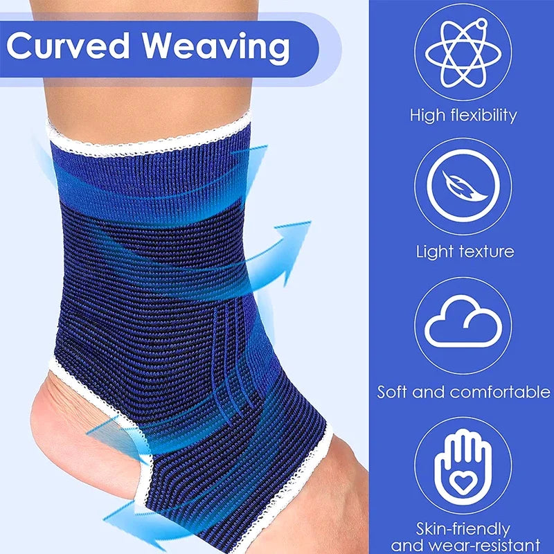 1Pair Multi-Sport Ankle Brace Knitted Breathable Compression Support for Basketball Football Gym Running Stability Protector
