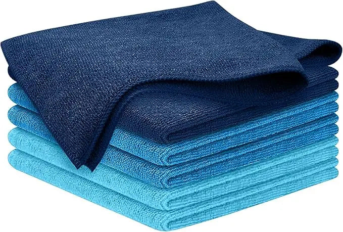6-Pack Microfiber Cleaning Cloths - 11.5"x11.5" High Performance, Durable for 1200 Washes, Super Absorbent for Effective Grime a