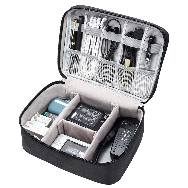 Portable Digital Storage Bag USB Line Charger Plug Waterproof Cable Organizer Pouch Travel Electronics Devices Accessories Pack