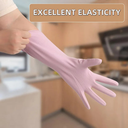 Dishwashing Rubber Gloves Reusable Kitchen Gloves 2Pairs Cleaning Gloves for Washing Dishes Long-lasting&amp;Non-Slip