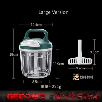 Rechargeable Portable LFGB Certificated PP Container 430 Stainless Steel Blade Garlic Masher Vegetable Chopper Fruit Crusher
