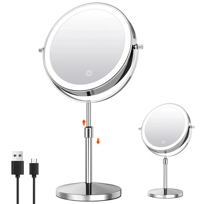 7 Makeup Mirror with Light USB Rechargeable 