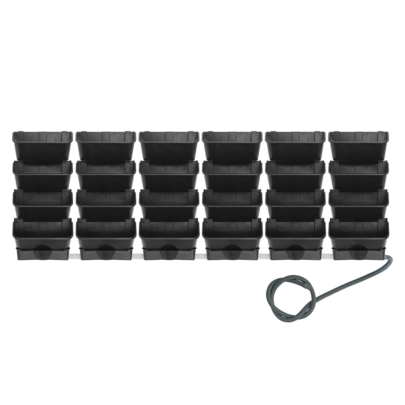 Black/Green Stackable Planter Indoor Outdoor W/ 6 Drainage Pot 18 Plastic Pot 6.56ft Drainage Pipe Hanging Vertical Wall Planter