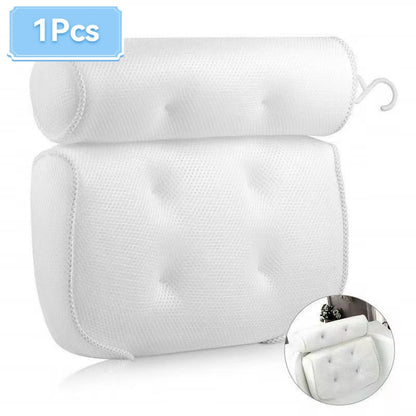 Bath Pillow for Bathtub Support Neck,Head and Back with Non-Slip Suction Cups air mesh Bathtub Pillow