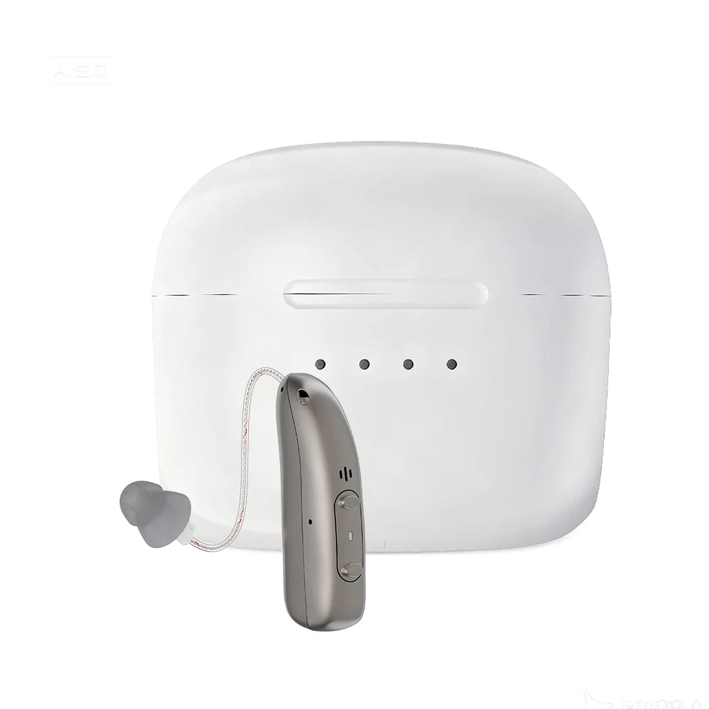 Mirasing Hearing Aids，Bluetooth RIC Hearing Aid - 2025 Rechargeable BTE with Noise Cancelling &amp; Charging Case
