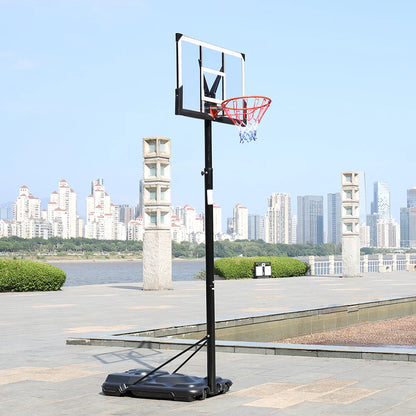 Portable and Removable Adult PC Transparent Backboard Basketball Stand (Basket Height Adjustment 2.45m-3.05m) Maximum 7