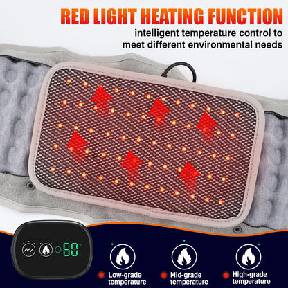 Inflatable Decompression Belt with Rechargeable Battery Inflatable Lumbar Traction Device Heating Waist Massage Back Pain Relief