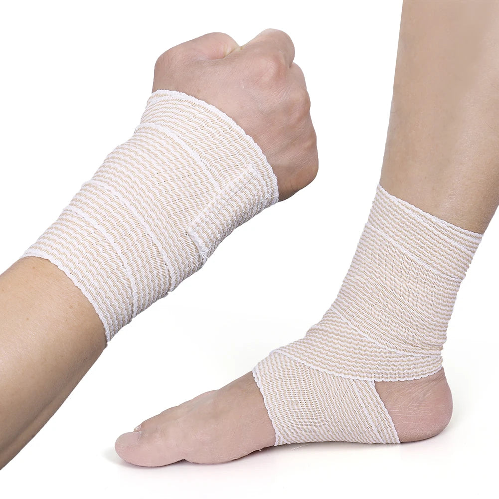 4 Rolls 3 inch x 5 yds Elastic Bandage Wrap, Cotton Compression Bandage Wrap with Self-Closure,Support &amp; First Aid for Sports