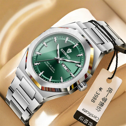 BINBOND Luxury Quartz Man Wristwatch Sport Men Watches Waterproof Luminous Date Week Stainless Steel Men&