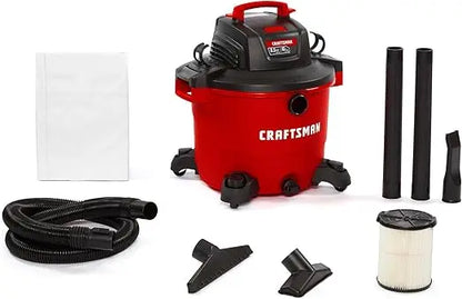 Heavy-Duty 16-Gallon Wet/Dry Shop Vacuum with 6.5 HP Peak Power and Accessories by Craftsman CMXEVBE17595