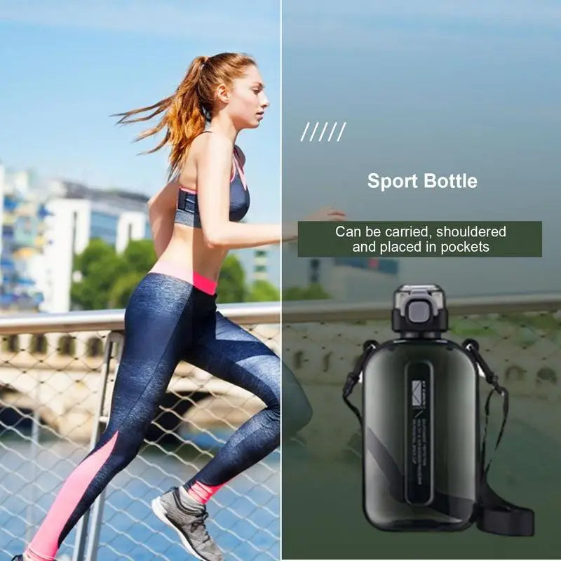 Travel Portable Bottle, 750ml Flat Water Bottle For Camping, Outdoor Hiking Straight Drinking Kettle, Saving Storage Bag Space