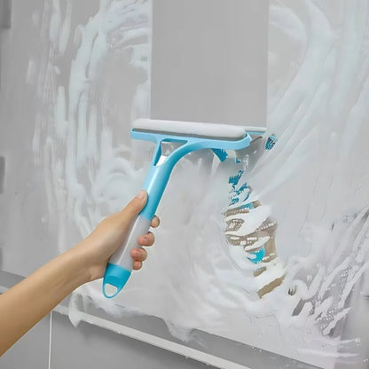 1-Pack 3-in-1 Blue Window Cleaner Streak-Free Glass Mirror Window Cleaning Kit for Home Bathroom