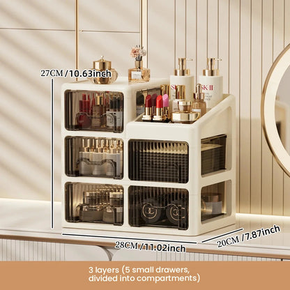 Drawer-style cosmetics storage box, high-end dressing table, lipstick, skin care products, jewelry shelf, desktop storage box