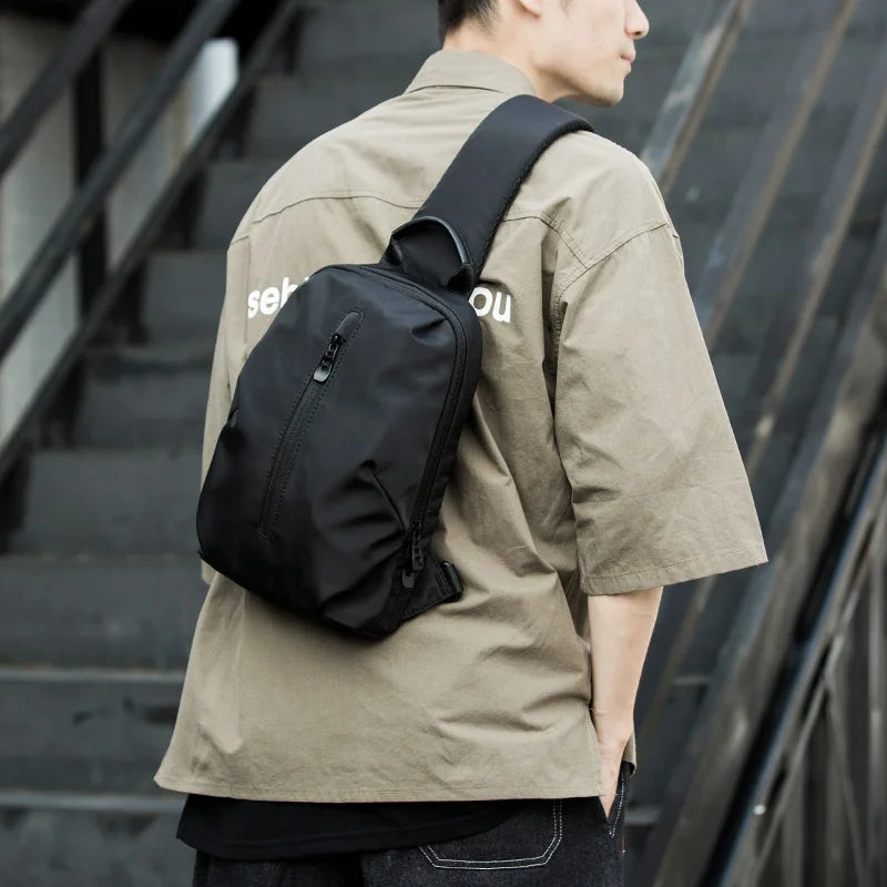 MOYYI Simple Fashion Waterproof Nylon Man Sling Bag Best Lightweight Crossbody Chest Bag Women Sport Travel One Shoulder Bag