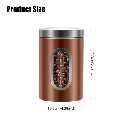 QYQRQF Canisters Sets for The Kitchen 3pcs Sugar Flour Coffee Storage Jars Stainless Steel Food Container Organizer for Kitchen