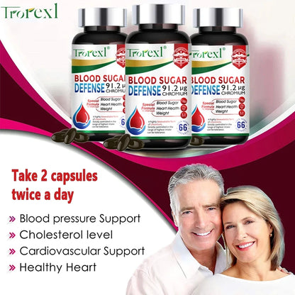 Blood Sugar Diabetes Capsule for Cardiovascular Health, Glucose Metabolism, Maintain of Normal Blood Glucose Concentrations