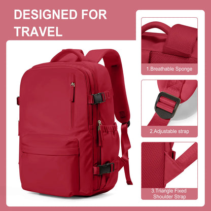Waterproof Travel Backpack with Shoe Compartment Adjustable Straps, Laptop Backpack &amp;School Bag for Men Women, Casual Travel Bag