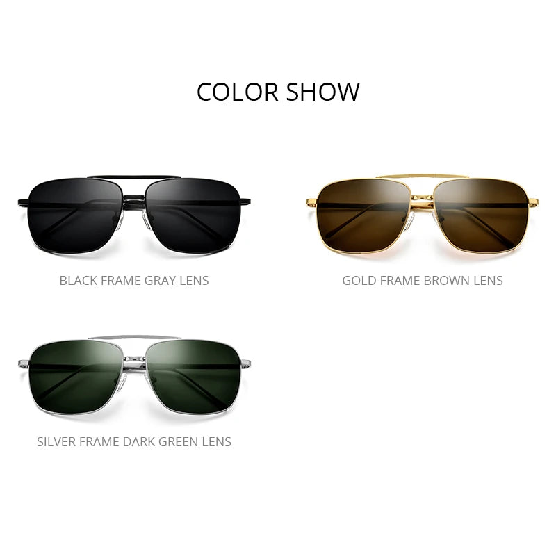 FONEX Pure Titanium Polarized Sunglasses Men Folding Square Sun Glasses for Women Ultralight High-Quality Japanese Shades 839