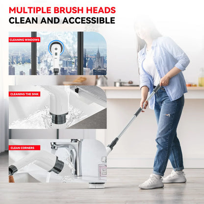9-in-1 Electric Cleaning Brush Electric Spin Cleaning Scrubber Electric Cleaning Tools Parlour Kitchen Bathroom Cleaning Gadgets