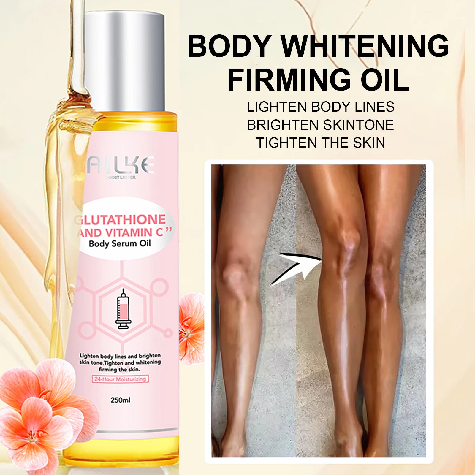 AILKE Vitamin C Cream, Hydration &amp; Brightening Lotion, Improve Dull Skin, Clean Skin, Glowing Beauty Face &amp; Body Care