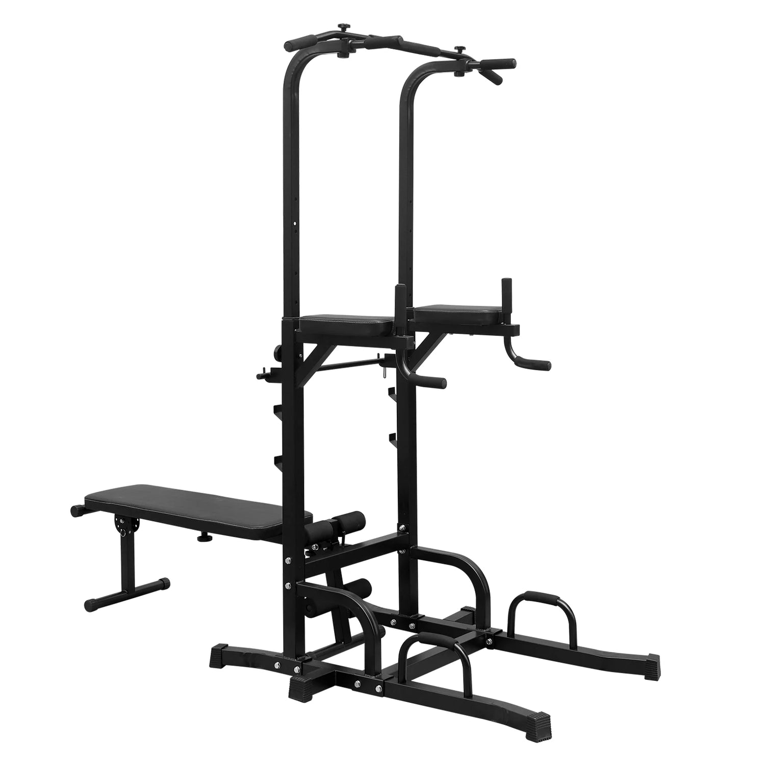 Power Tower with Bench Pull Up Bar Dip Station Adjustable Height Dip Stand Heavy Duty Multi Function Fitness Rack