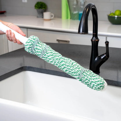 Heavy Duty Tornado Twist Mop Cotton Blend Head Easy Change Grip Ratchet Wringing Efficient Surface Cleaner Machine Washable