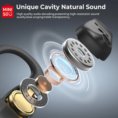 MINISO M98 True Wireless Open Ear Earbuds Bluetooth 5.4ears,13mm Dynamic Driver OWS ears heads Gaming Headset Super Long Endur