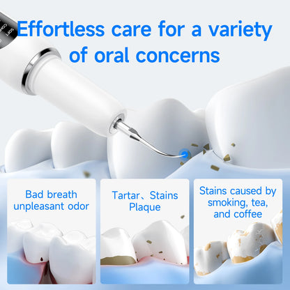 CURVY MOON Electric Dental Plaque Remover 5 Modes Ultrasonic High Frequency Irrigator Sonic Dental Scaler Plaque Tartar Cleaner