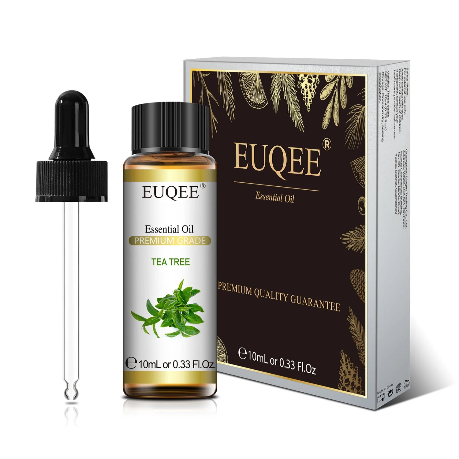 EUQEE 10ml Aromatic Essential Oil Lemongrass Lavender Eucalyptus Peppermint Tea Tree Sweet Orange Aromatherapy Oil for Diffuser