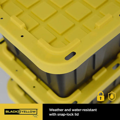 5GL Heavy Duty Tough Storage Container &amp; Snap-Tight Lid,8.6"H*12.3"W*16.4"D,Weather-Resistant Design and Stackable[6 Pack]