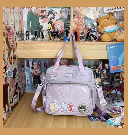 Multifunctional Shoulder Crossbody Bag with Large Capacity for Students To Attend Classes and Tutoring Tote Bag for Girls