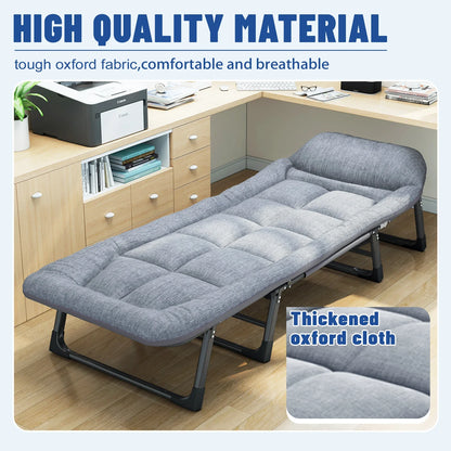 Sleeping Cots for Adults 6 Positions, Portable &amp; Foldable Bed with Mattress and Pillow, Heavy Duty Sturdy Frame for Camp, Home