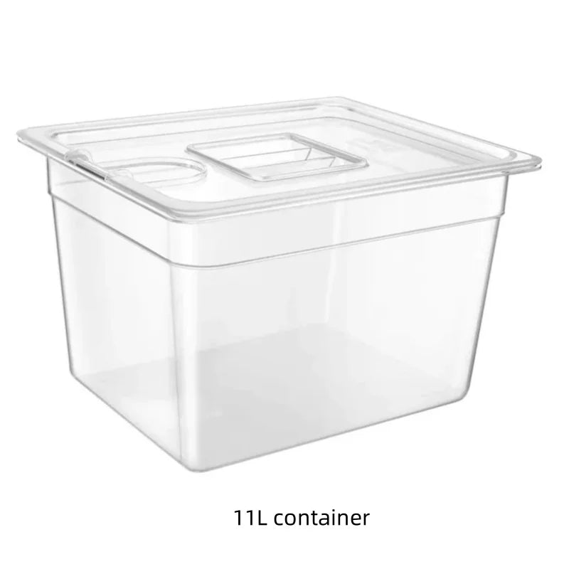 6L/11L Multifunctional Sous Vide Container Slow Cooker Accessory Pc Hard Plastic BPA-Free Durable Easy To Clean Low Temperature